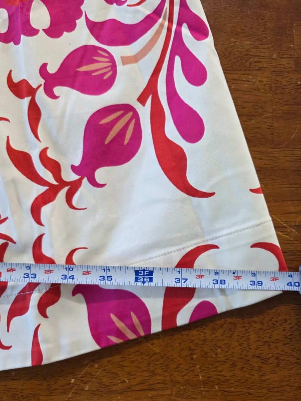 Boden Fit and Flare Maxi-Midi Hybrid Red and Purple Symmetrical Floral 10R - Picture 7 of 13